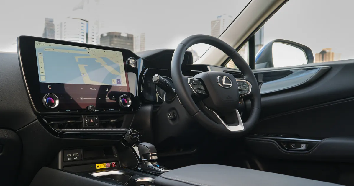 Dashboard and controls inside a modern vehicle
