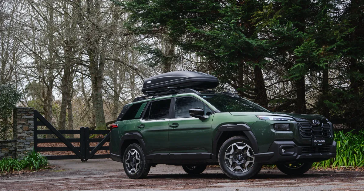 Green SUV prepared for a New Zealand road trip